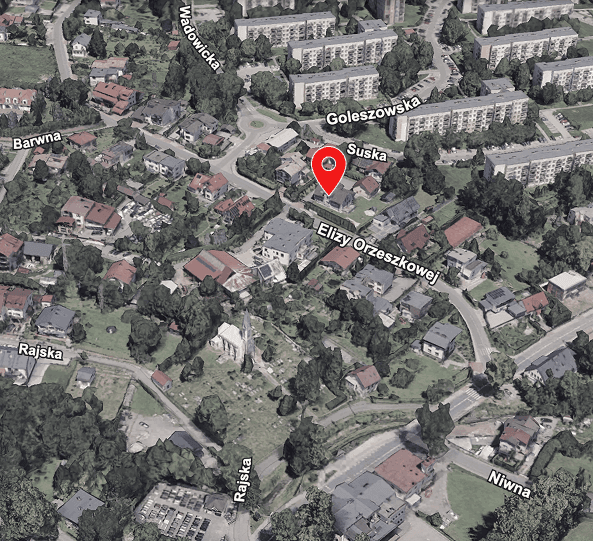 Mapa Bielska-Białej z lokalizacją przedszkola
